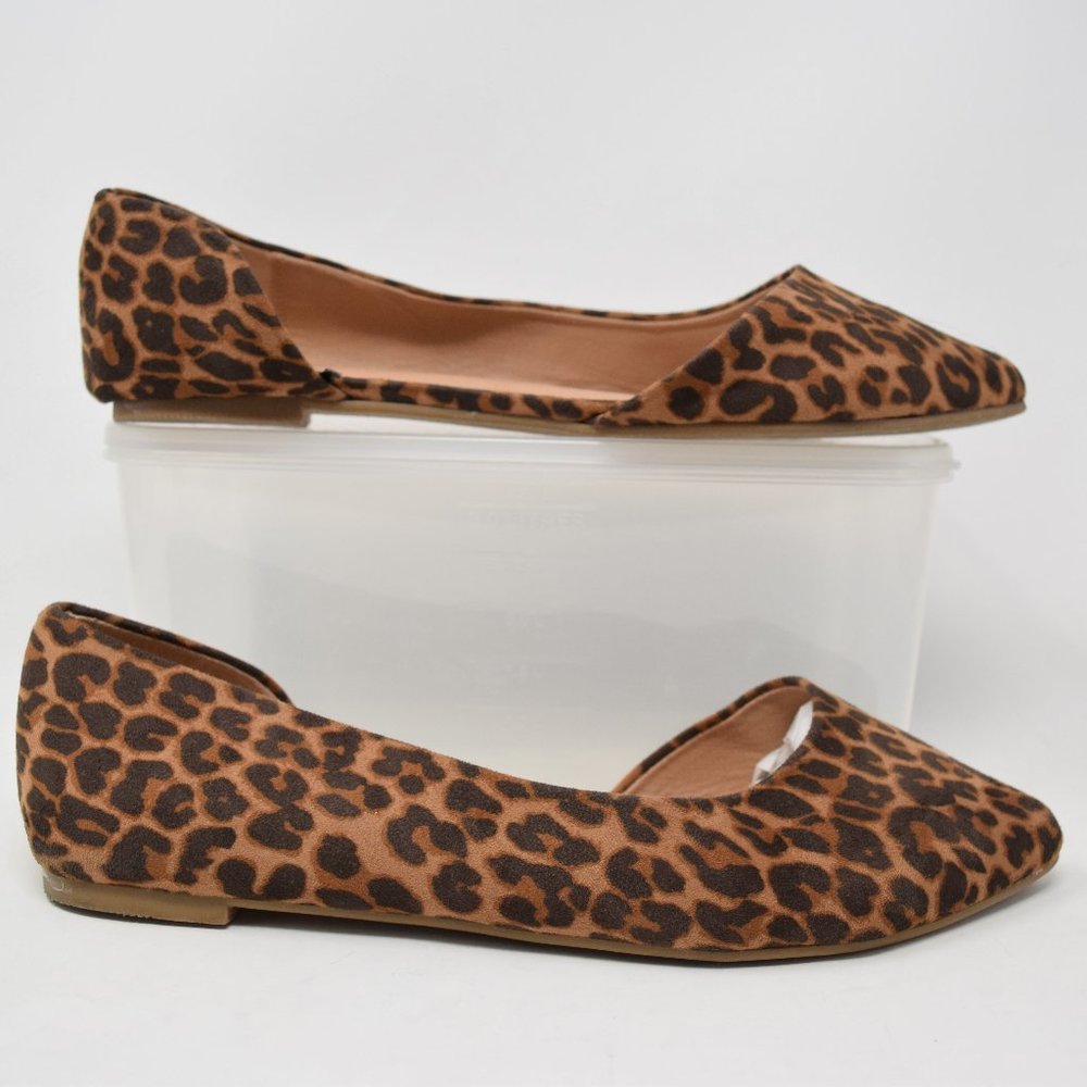 Torrid Leopard D'Orsay Flat 10 W Animal Print Shoe Ballet Slip On Closed Toe - Picture 2 of 11